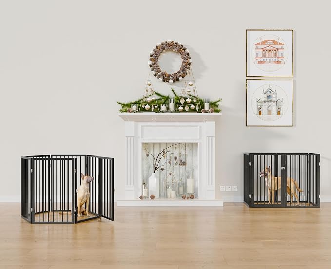 Vantas Folding No-Assembly Metal Pet Gate 120" Wide, Freestanding Accordion - Image 3