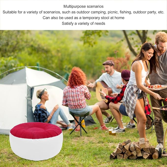 ZJchao Inflatable Pouf Ottoman, Outdoor Ottoman, Inflatable Foot Rest, Flocking - Image 6