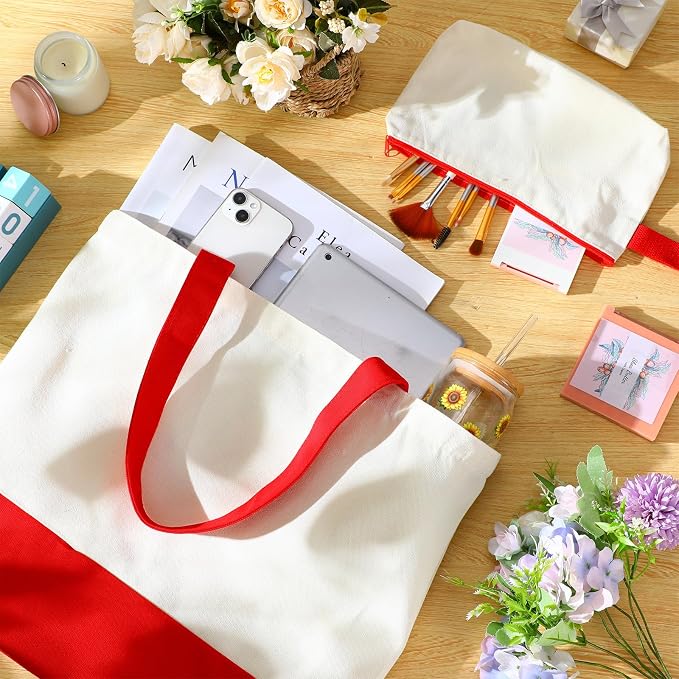 Sanwuta 24 Pcs Canvas Tote Bags Bulk - Image 5
