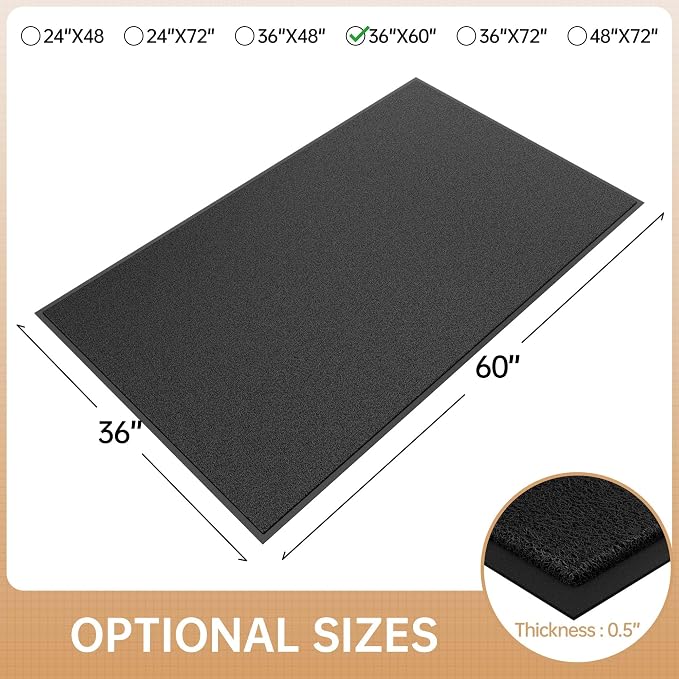 Sturdy Front Door Mat, Non-Slip Waterproof Doormat Inside Entrance, Washable - Image 2