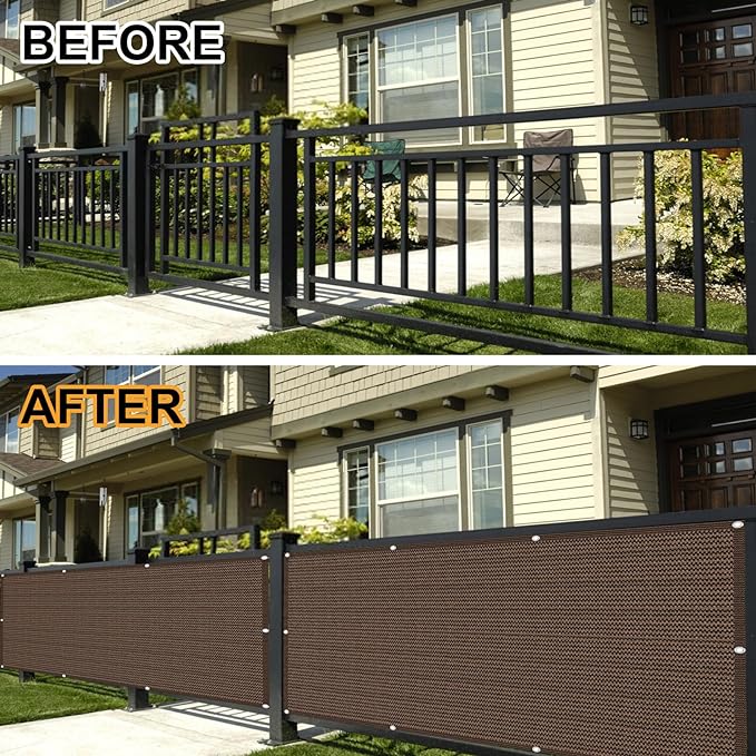 Eden's Decor Balcony Privacy Screen Brown 3'x 29' Cover Mesh Windscreen - Image 7