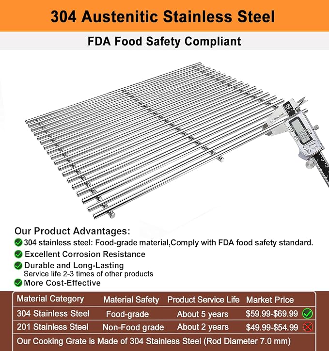 18.85" Grill Grates for Weber Genesis II 300 & GS4 Genesis II LX 300 Series - Image 3