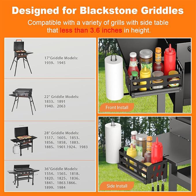 Griddle Caddy for Blackstone Griddles 28"/36"/Prep Cart, BBQ Grill Storage - Image 6