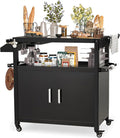 Outdoor Grill Prep Table Storage Cabinets Rolling Bar Grill Cart by JFHID
