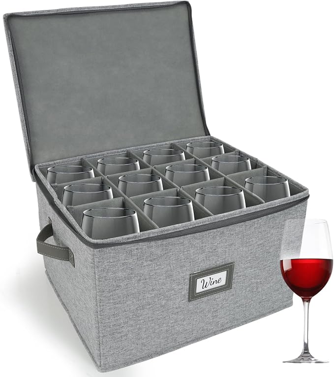 HOMELUX THEORY Wine Glass Storage Box by HomeluxTheory