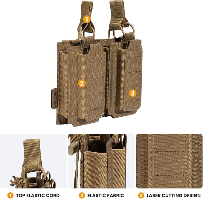 EXCELLENT ELITE SPANKER Tactical Open-Top Single/Double/Triple Molle Mag Pouch - Image 3