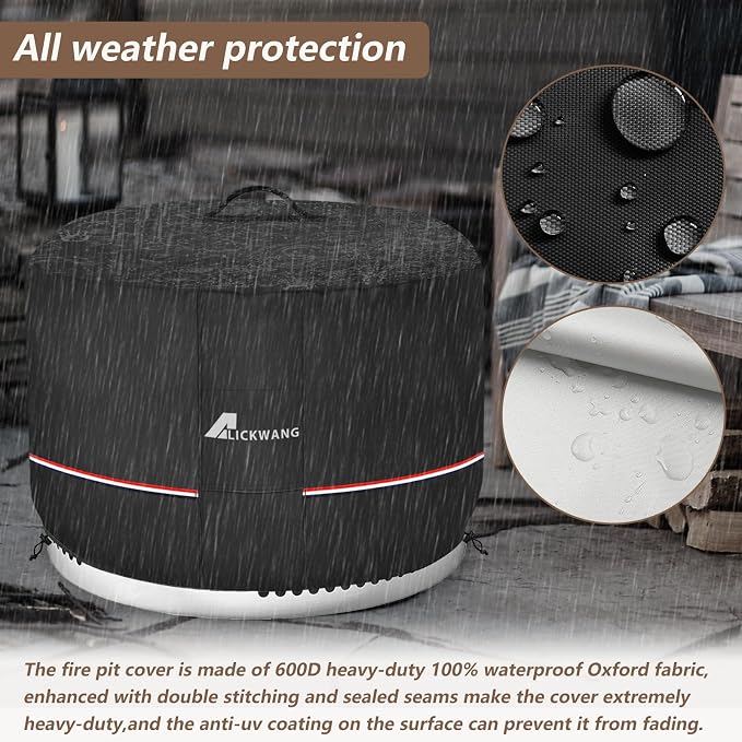 Fire Pit Cover for Solo Stove Bonfire, 600D Tear-Resistant Heavy Duty Durable - Image 5