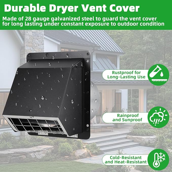 4" Dryer Vent Cover Outdoor, Dryer Vent Cover - Image 5