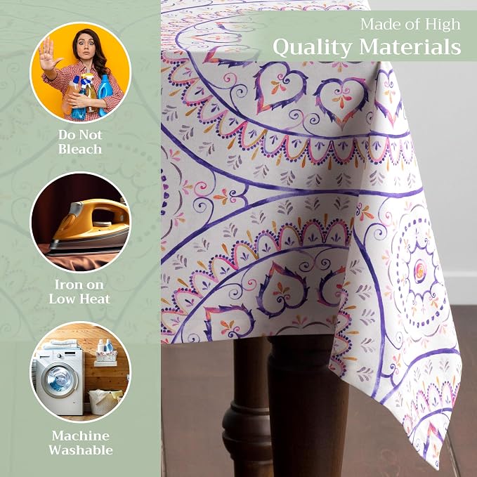 Maison d' Hermine Table Cloth Square Table 100% Cotton 54 x 54 Inches - Image 3
