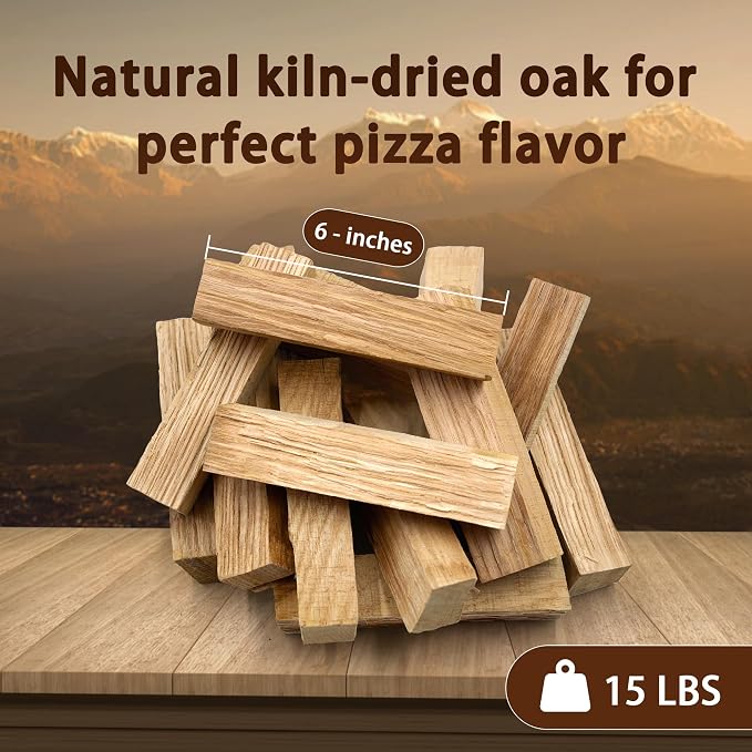Pizza Oven & Cooking Wood – Mini Kiln-Dried Oak, 6-Inch Logs, 15lb Box – - Image 2