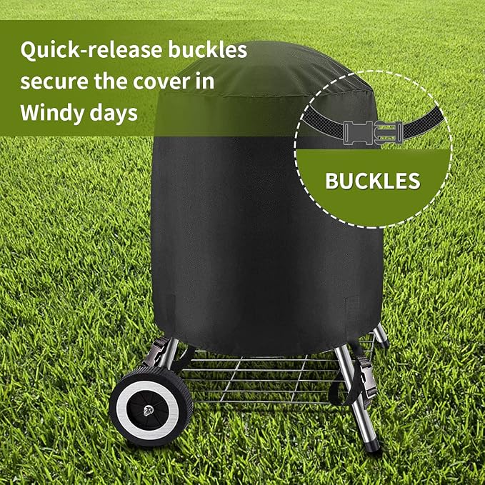 18 inch Grill Cover for Round Grill Cover Waterproof 600D Heavy Duty Outdoor - Image 5