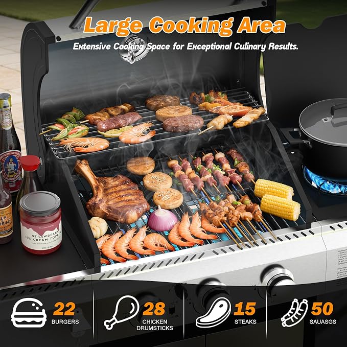 3-Burner Propane Gas BBQ Grill - Image 4