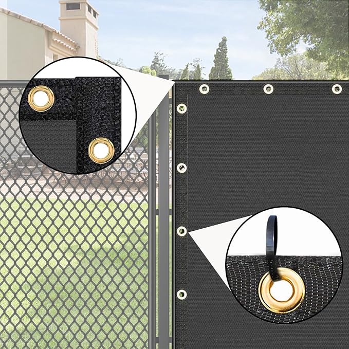 UPGRADE Privacy Fence Screen 8'x28' Dark Grey Outdoor 90% Visibility Blockage - Image 4