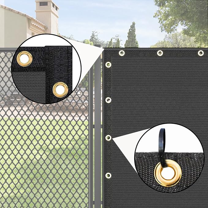 UPGRADE Privacy Fence Screen 6'x23' Dark Grey Outdoor 90% Visibility Blockage - Image 4