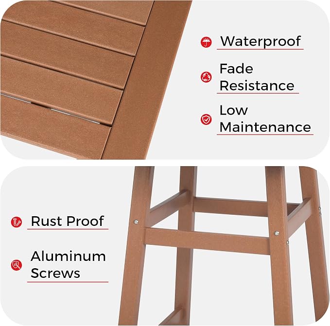 Costaelm Outdoor Bar Table, Patio Bistro Dining Pub Table - Image 6
