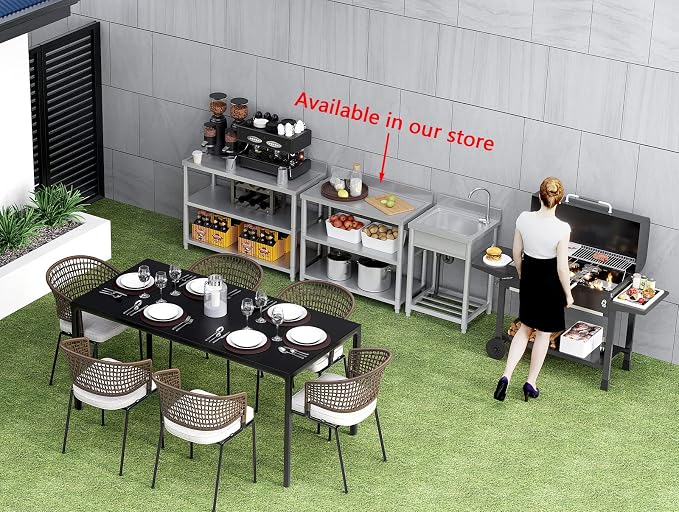 Free Standing Stainless-Steel Single Bowl Commercial Restaurant Kitchen Sink - Image 5