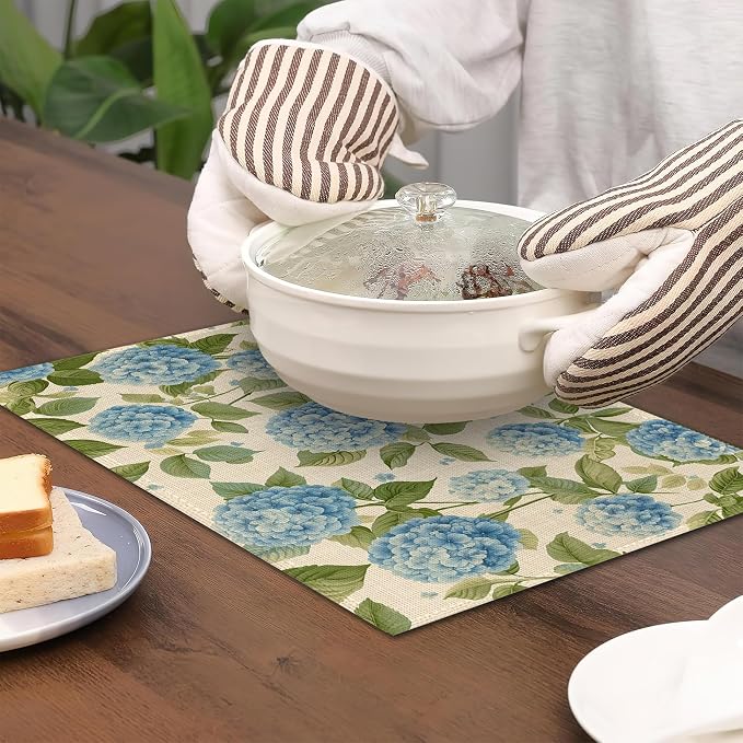 Placemats12x18 Inch, Vintage Floral Kitchen Dining Coffee Table Mats Set of 6 - Image 4