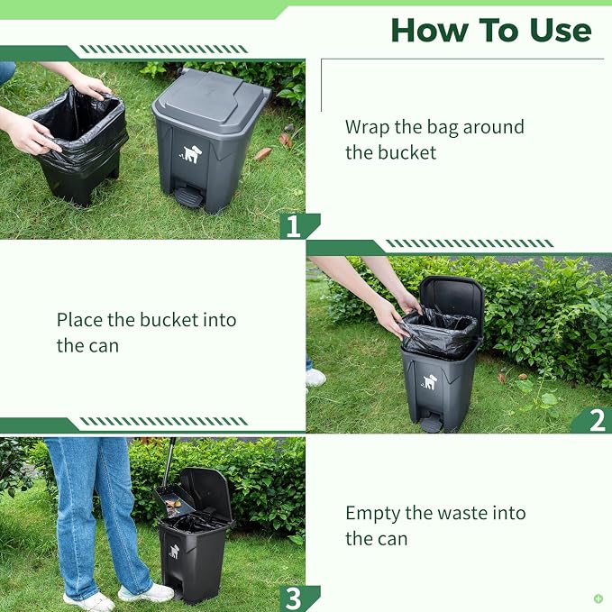 Pet Waste Container - 20L Outdoor Dog Poop Trash Bin - Image 3
