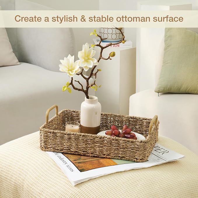 Set of 2 Rectangular Seagrass Trays - Image 5