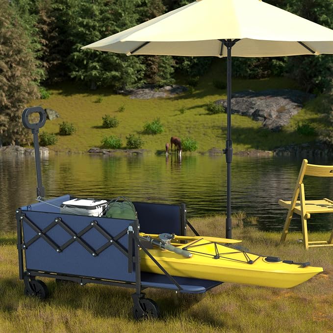 Collapsible Wagon with Tailgate, Wagons Carts Foldable with 350lbs Capacity - Image 5