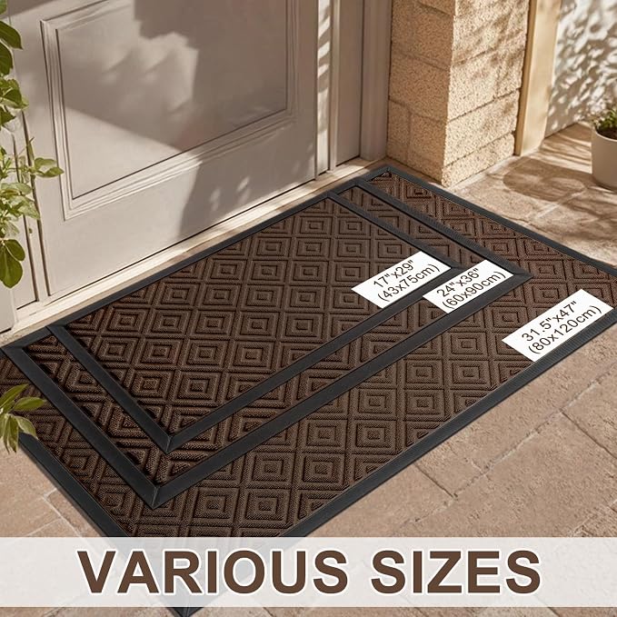 LEKEEPGO Large Front Door Mat Outside Entrance 31.5"x47", Drainage Welcome Matt - Image 6