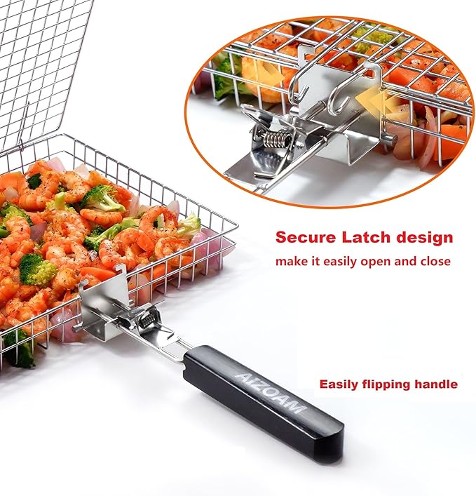 Grill Basket - Grill Baskets for Outdoor Grill, Stainless Steel Large Grilling - Image 4