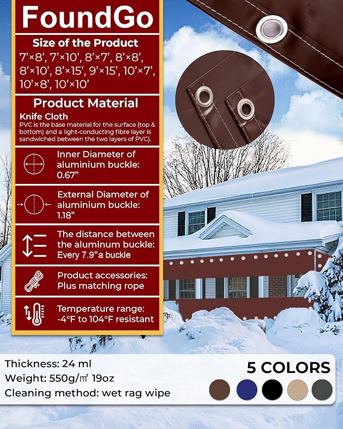 FoundGo 8'H x 10'W Vinyl Curtains - Image 5