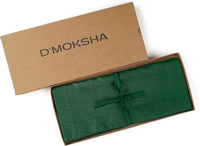 D'Moksha Homes Linen Forest Green Table Runner 90 Inches Long - Image 7