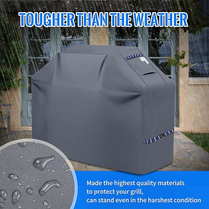 Grill Cover 600D Heavy Duty, Universal Fit Waterproof BBQ Grill Protector - Image 5