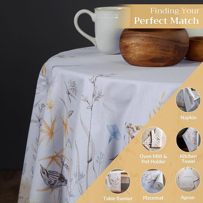 Maison d' Hermine Table Cloth Round Table 100% Cotton 63 Inches Tablecloth - Image 5