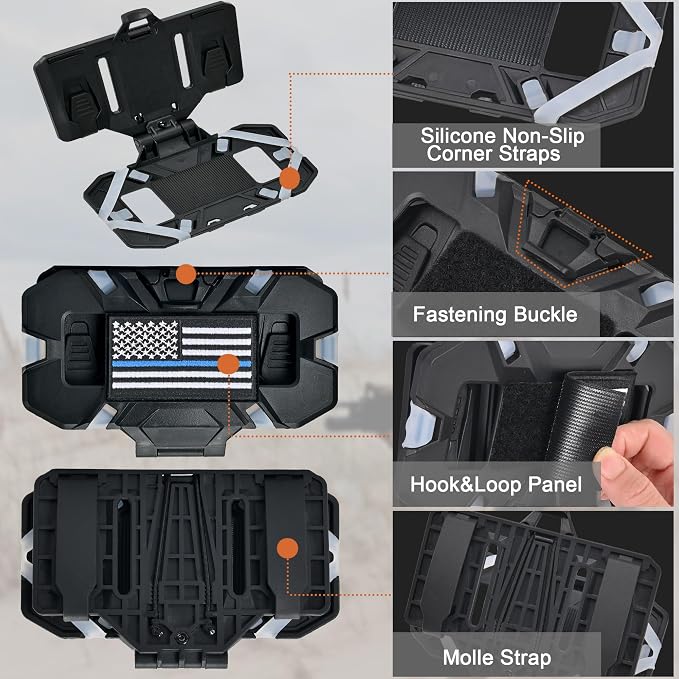 Tactical Plate Carrier Phone Mount, Universal Molle Phone Holder, Tactical - Image 4
