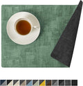 Romanstile Reversible Vinyl Placemats Set of 6, Faux Leather 100% Waterproof by Romanstile