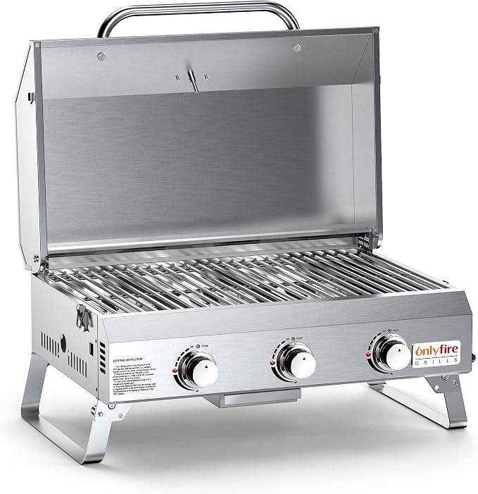 Tabletop Gas Grill 3 Burners, Portable Propane BBQ Grill - Image 4