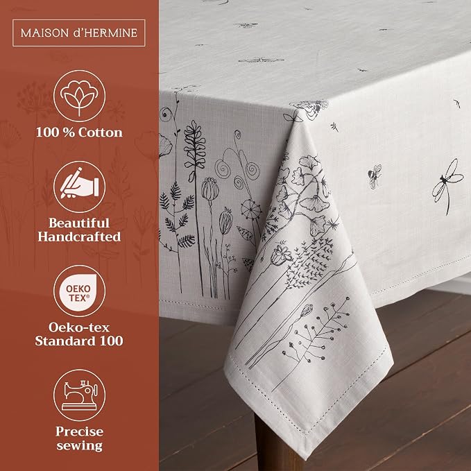 Maison d' Hermine Table Cloth Rectangle Table 100% Cotton 54 x 72 Inches - Image 2