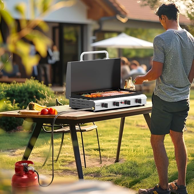 ROVSUN 4 Burner Portable Propane Griddle - Image 7