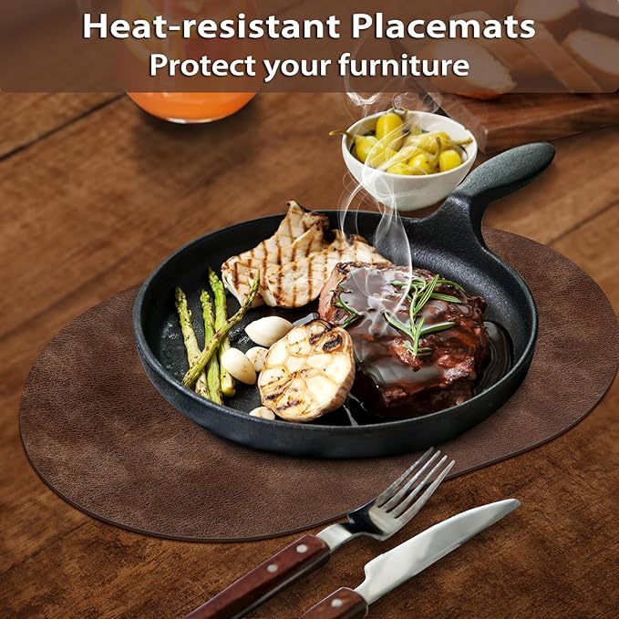 ADRIMER Placemats, Heat Resistant Oval Placemats Set of 4 Washable 12 x 17 Inch - Image 3