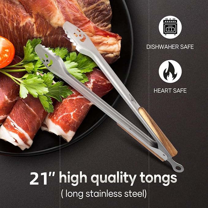 21-Inch Extra Long Stainless Steel BBQ Tongs - Image 4