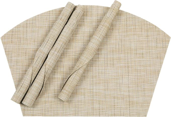 SHACOS Small Round Table Placemats Wedge Placemat Set of 4 Non Slip Heat - Image 8