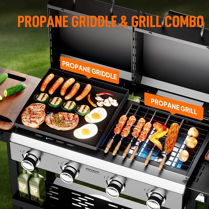Bonnlo 2 in 1 Propane Flat Top Grill and Griddle Combo - Image 3