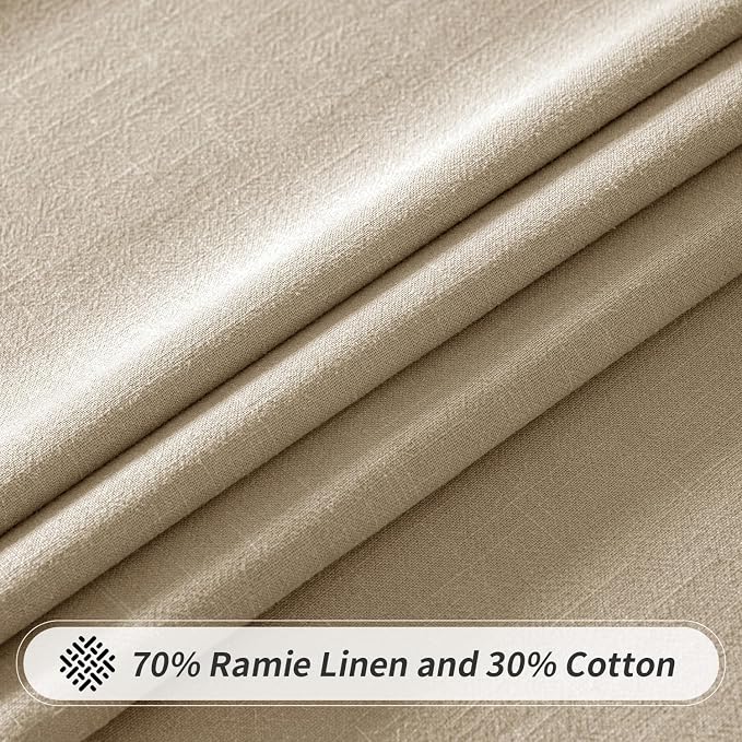 MIULEE Natural Linen Cotton Blend Tablecloth Rectangle, Luxury Waterproof Stain - Image 5