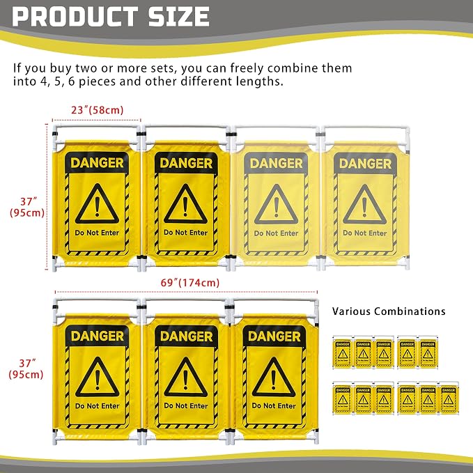 Safety Caution Barricade 2Panels Foldable Security Signs - Image 5