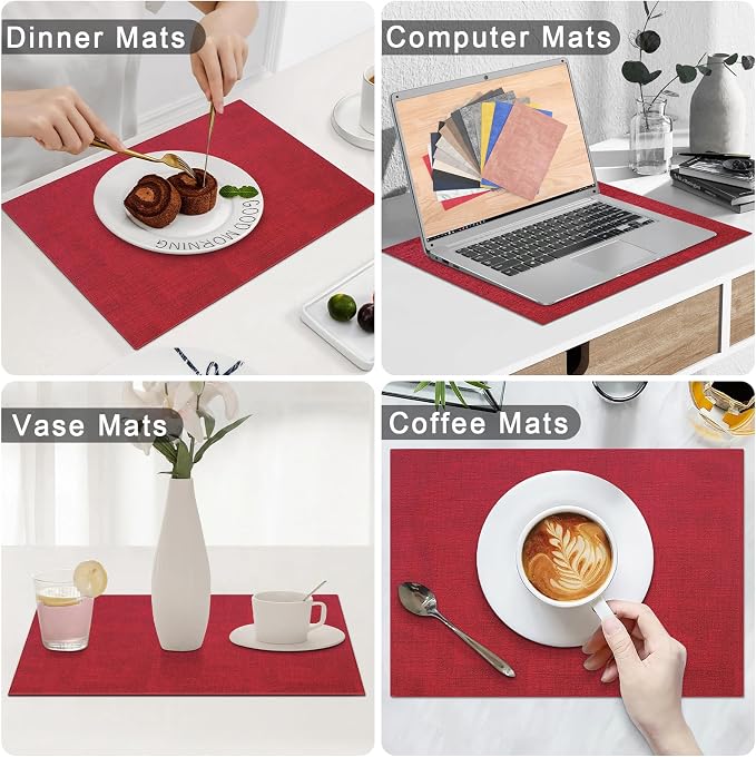 Homaxy Faux Leather Heat Resistant Placemats - Image 6