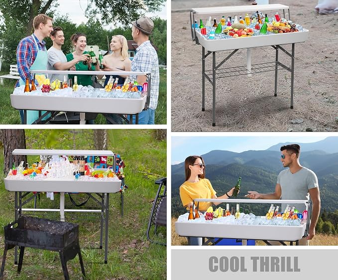 Nice C 4 ft Folding Ice Cooler Table, Party Cooler, Grazing Table, Tables - Image 6