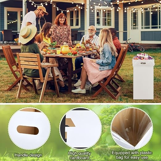 10 Pack 30 Gallon Recycling Bins Cardboard Trash Cans Disposable and Reusable - Image 4