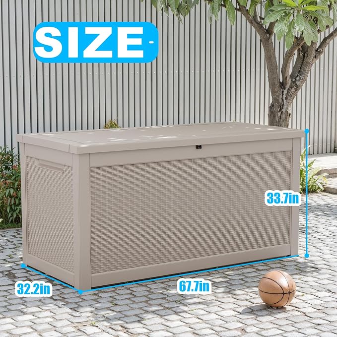 260 Gallon Outdoor Storage Box – Resin Deck Box - Image 2