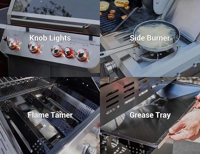Monument Grills Outdoor Barbecue Stainless Steel 4 Burner Propane Gas Grill - Image 9