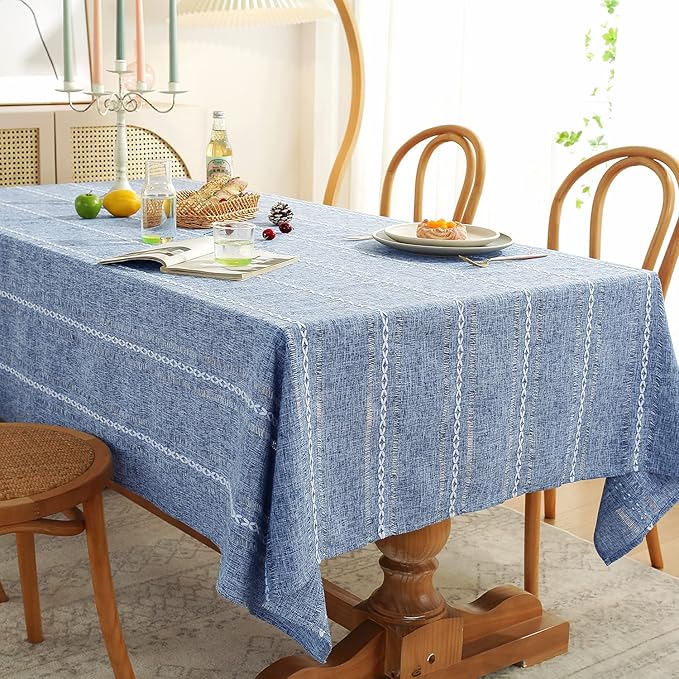 Chassic 60 x 60 inches Farmhouse Style Linen tablecloths, Wrinkle Resistant - Image 2