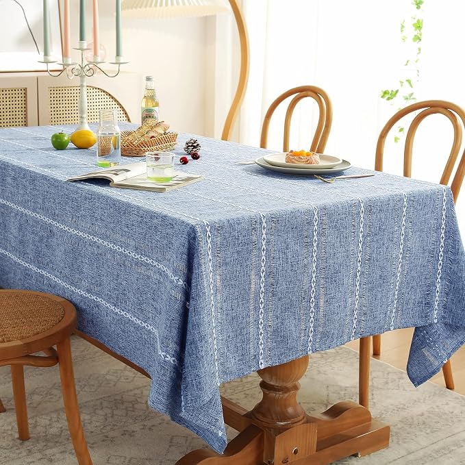 Chassic 60 x 104 inches Farmhouse Style Linen tablecloths, Wrinkle Resistant - Image 2