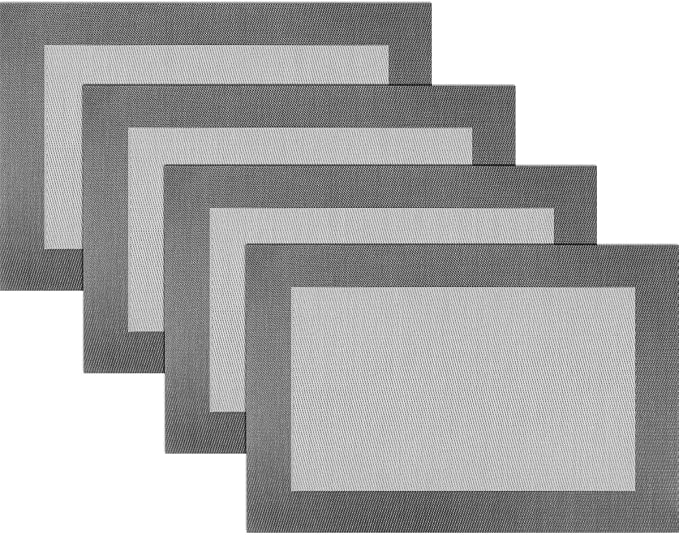 Vinyl Placemats Heat-Resistant Table Mats Washable Easy Clean Plastic Placemats by PandaPalm