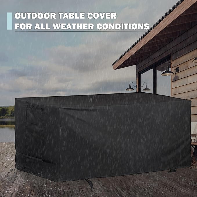 Rectangular Outdoor Table Cover Weatherproof, 60 Inch Patio Table Cover - Image 6